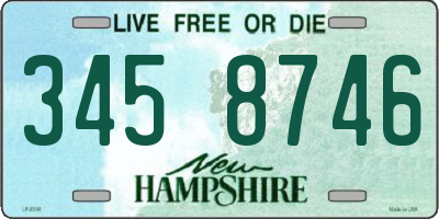 NH license plate 3458746