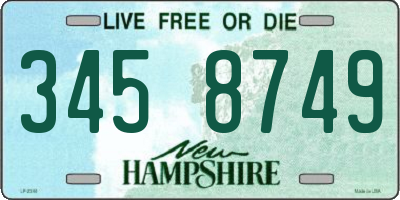 NH license plate 3458749