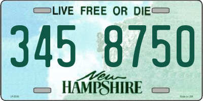 NH license plate 3458750