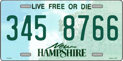 NH license plate 3458766