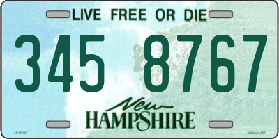 NH license plate 3458767