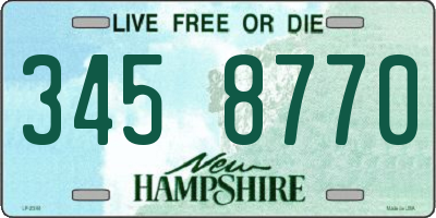 NH license plate 3458770