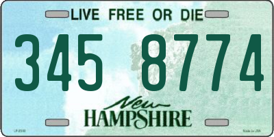 NH license plate 3458774