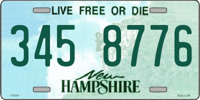 NH license plate 3458776