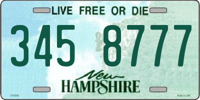 NH license plate 3458777