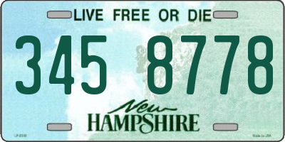 NH license plate 3458778