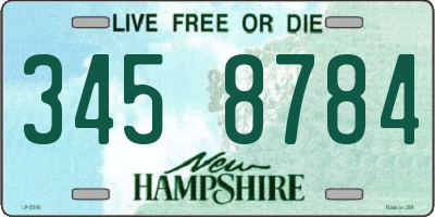 NH license plate 3458784