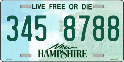 NH license plate 3458788