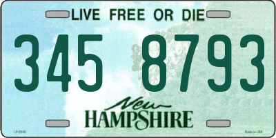 NH license plate 3458793