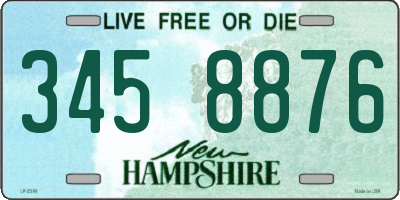 NH license plate 3458876