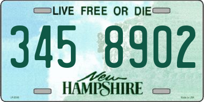 NH license plate 3458902