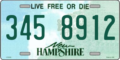 NH license plate 3458912