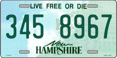 NH license plate 3458967
