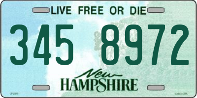 NH license plate 3458972