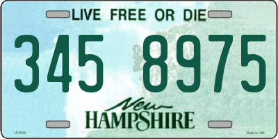 NH license plate 3458975
