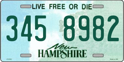 NH license plate 3458982