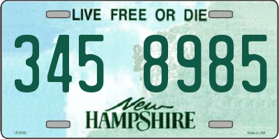 NH license plate 3458985