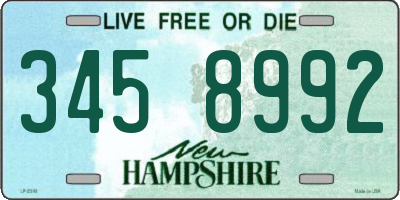 NH license plate 3458992