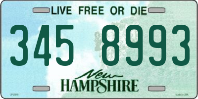 NH license plate 3458993