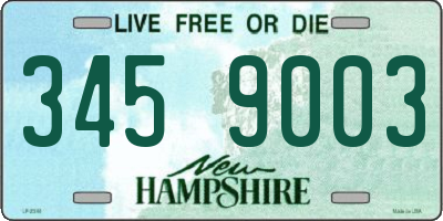 NH license plate 3459003