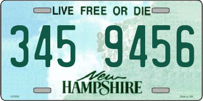 NH license plate 3459456