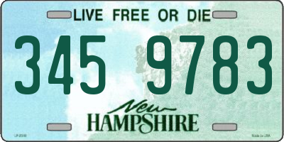 NH license plate 3459783