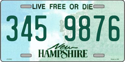 NH license plate 3459876