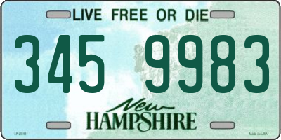 NH license plate 3459983