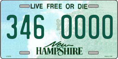 NH license plate 3460000