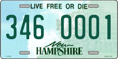 NH license plate 3460001