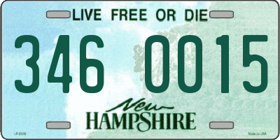 NH license plate 3460015
