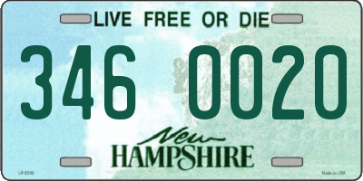 NH license plate 3460020