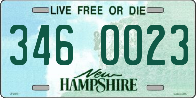 NH license plate 3460023