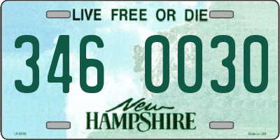 NH license plate 3460030