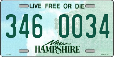 NH license plate 3460034