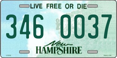 NH license plate 3460037
