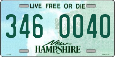 NH license plate 3460040