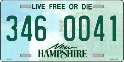 NH license plate 3460041