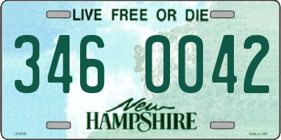 NH license plate 3460042