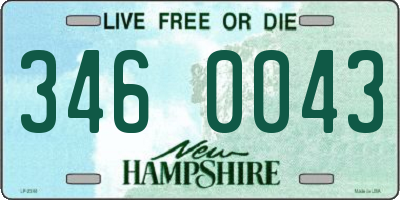 NH license plate 3460043