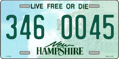 NH license plate 3460045