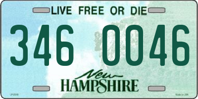 NH license plate 3460046