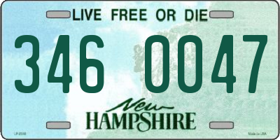 NH license plate 3460047