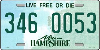 NH license plate 3460053