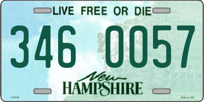 NH license plate 3460057