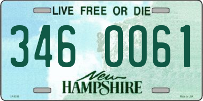 NH license plate 3460061
