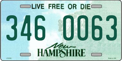 NH license plate 3460063