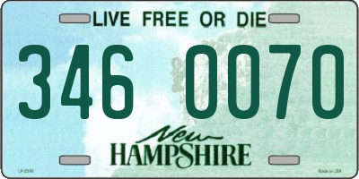 NH license plate 3460070