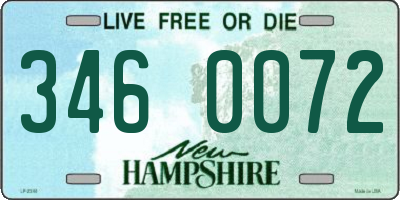 NH license plate 3460072