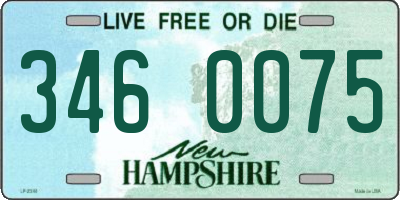 NH license plate 3460075